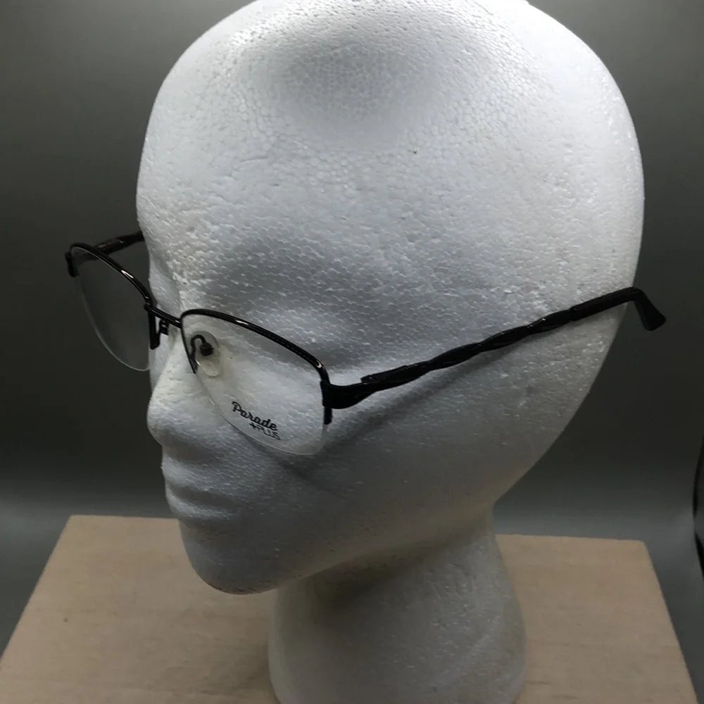 Parade Plus Eyewear 2038 Brown Metal Half Rim Square Frame